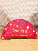 Green Semi Round Printed Shape Cushion for Kids