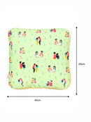 Green Square Printed Shape Cushion for Kids