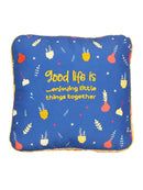 Green Square Printed Shape Cushion for Kids