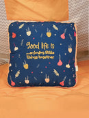 Green Square Printed Shape Cushion for Kids