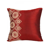 Regal Maroon Elegance 16x16 Inch Embroidered Cushion Cover