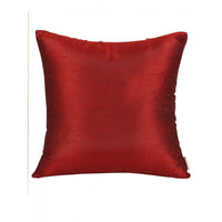 Regal Maroon Elegance 16x16 Inch Embroidered Cushion Cover