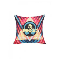 Music Printed Cushion Cover 16x16 Inch With Embroidery