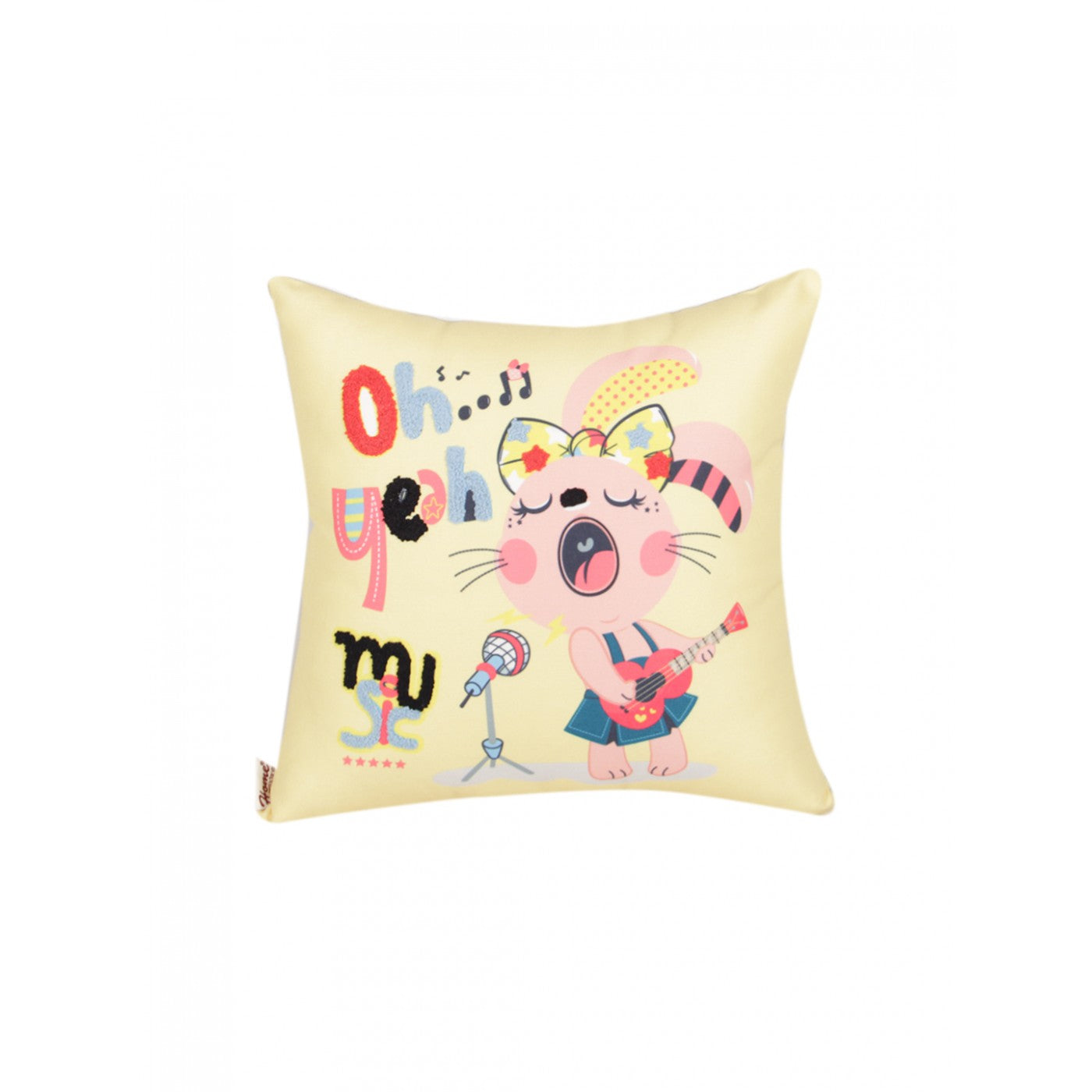 Vibrant Music-Themed Cushion Cover