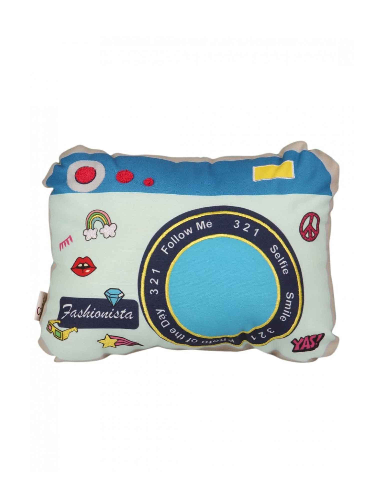 Instagram Theme Camera Stuffed Printed Shape Cushion