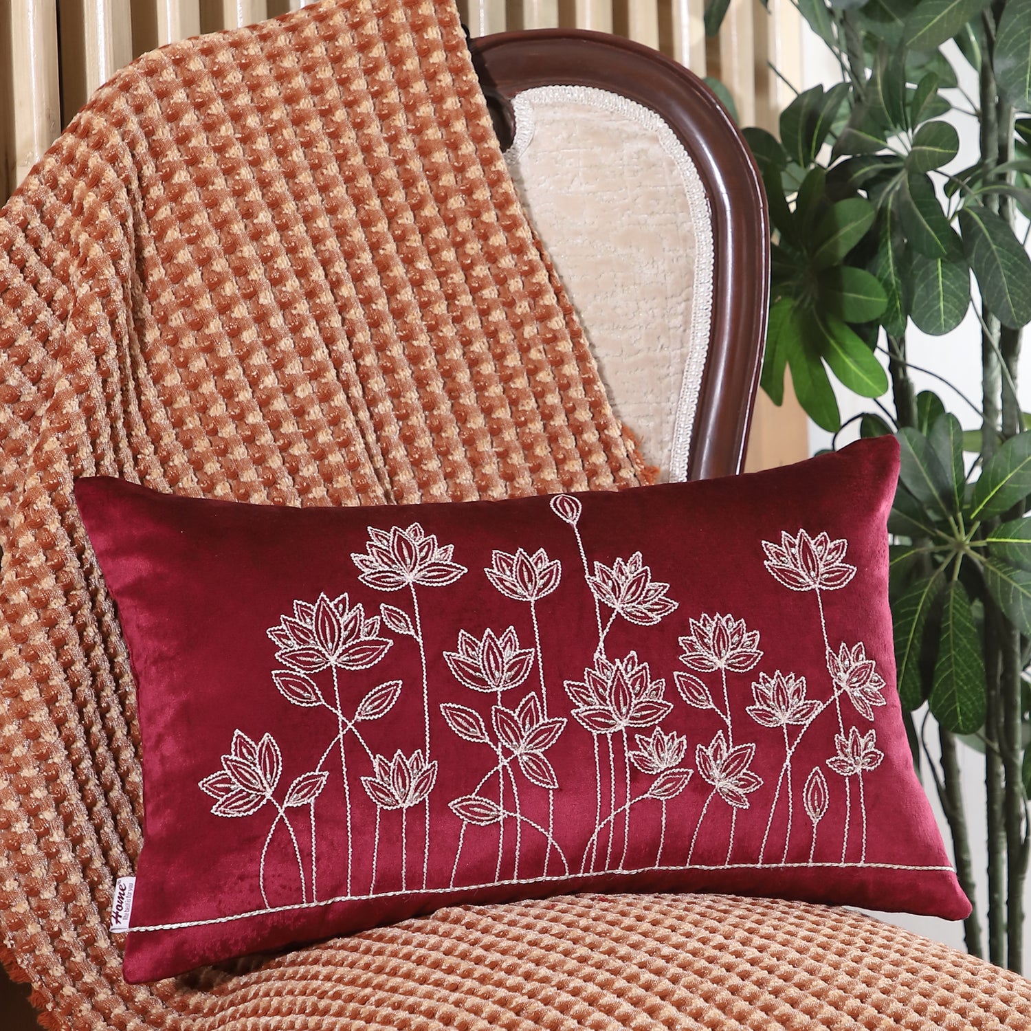 Lotus Pond Serenity 12x18 Inches Cushion Cover - Pack of 2