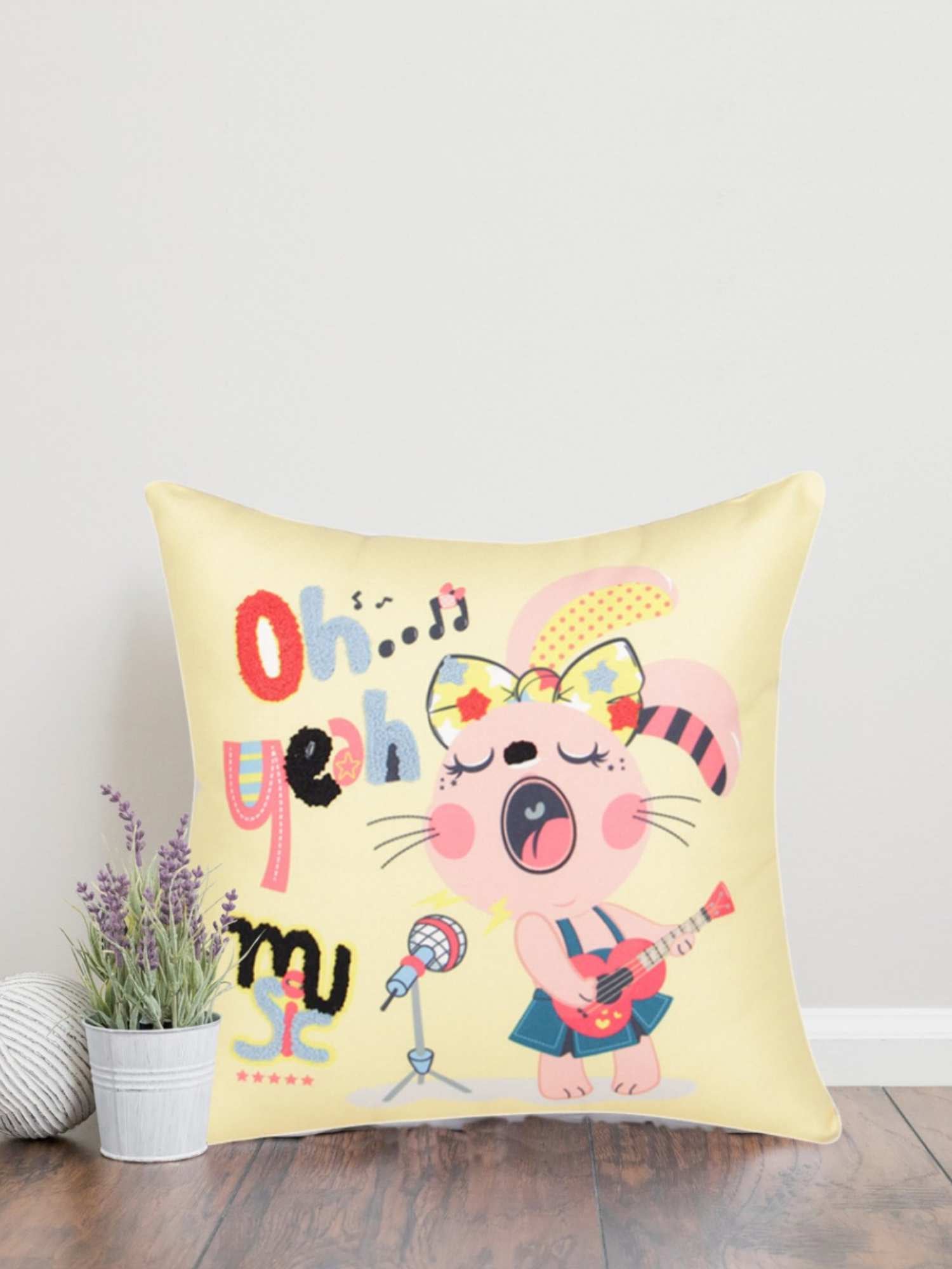Vibrant Music Themed Cushion Cover