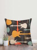 Melodic Elegance: 16x16 Inch Guitar-Printed Cushion Cover