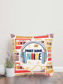 Melodic Harmony: 16x16 Inch Music-Themed Printed & Embroidered Cushion Covers