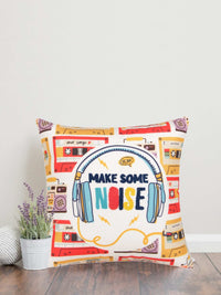 Melodic Harmony: 16x16 Inch Music-Themed Printed & Embroidered Cushion Covers