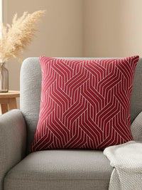 Petal Bliss Interlace Stripes Design 18x18 Inch Cushion Cover - Pack of 2