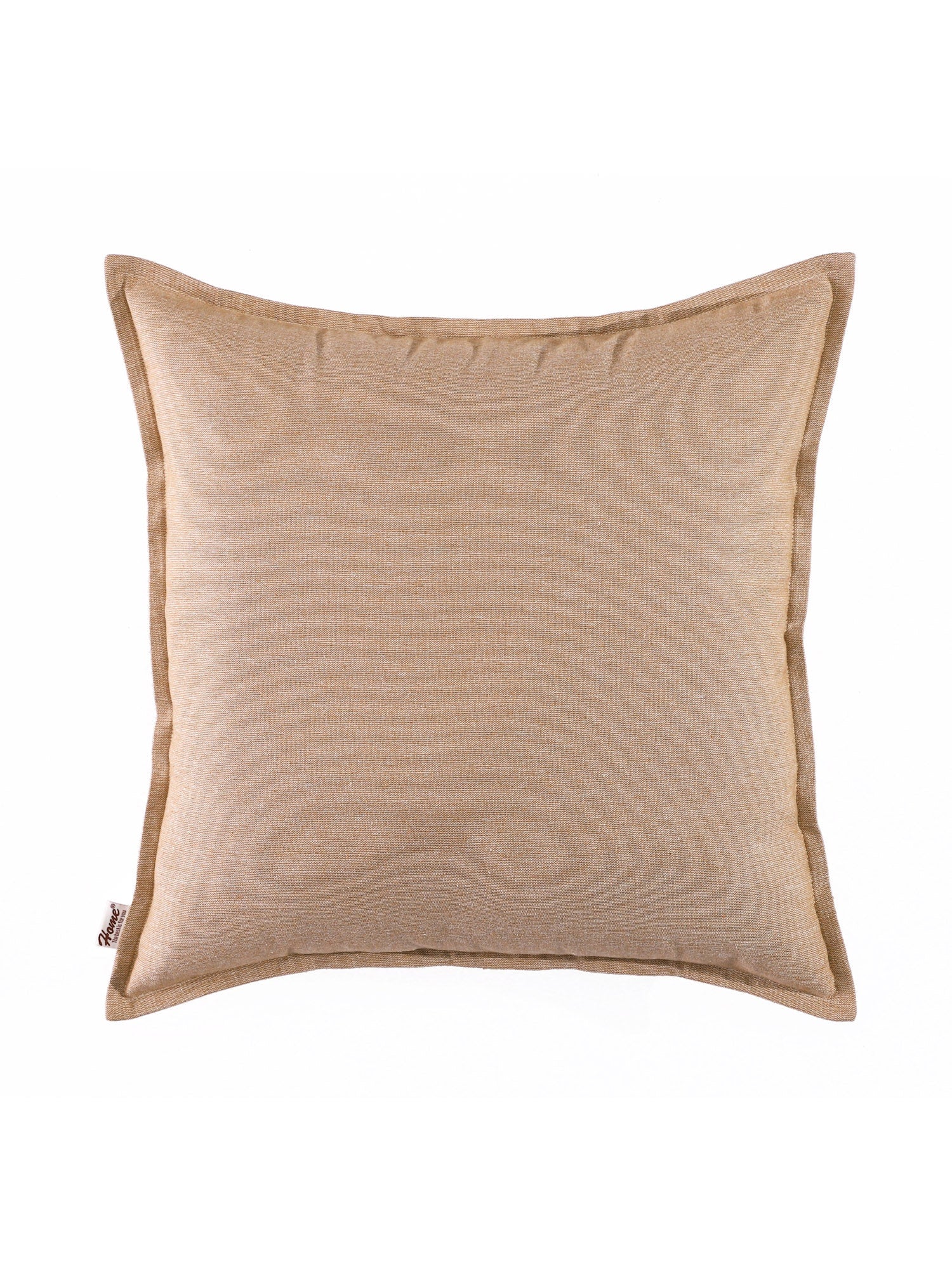 Plane Flenge Cotton Cushion Covers Brown Set of 2