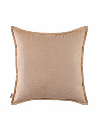 Plane Flenge Cotton Cushion Covers Brown Set of 2