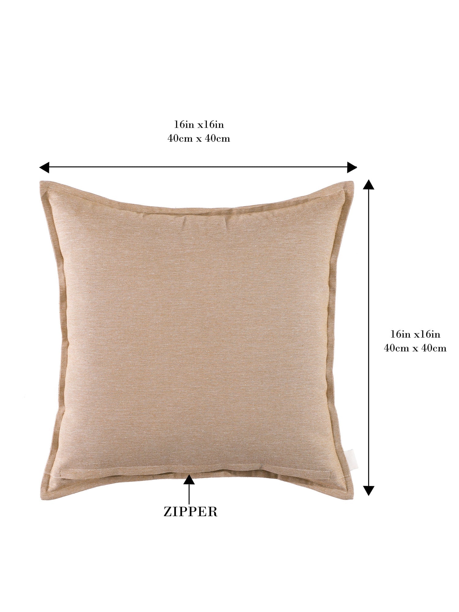 Plane Flenge Cotton Cushion Covers Brown Set of 2