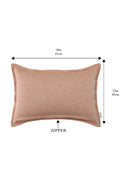 Plane Flenge Cotton Cushion Covers Brown Set of 2
