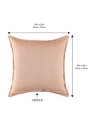 Plane Flenge Cotton Cushion Covers Orange Set of 2