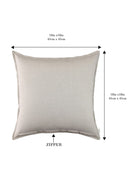 Plane Flenge Cotton Cushion Covers Grey Set of 2
