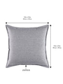 Plane Flenge Cotton Cushion Covers Blue Set of 2