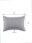 Plane Flenge Cotton Cushion Covers Blue Set of 2