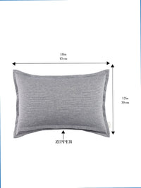 Plane Flenge Cotton Cushion Covers Blue Set of 2