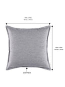 Plane Flenge Cotton Cushion Covers Blue Set of 2