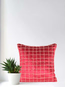 Regal Elegance: 12x12 Inch Royal Red Velvet Embroidered Cushion Cover