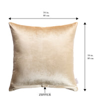 Gold Radiance Solid Velvet Viscose Center Band 16x16 Cushion Cover