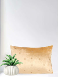 Sand Dune Serenity: 12x18 Inch Beige Velvet Cushion Cover