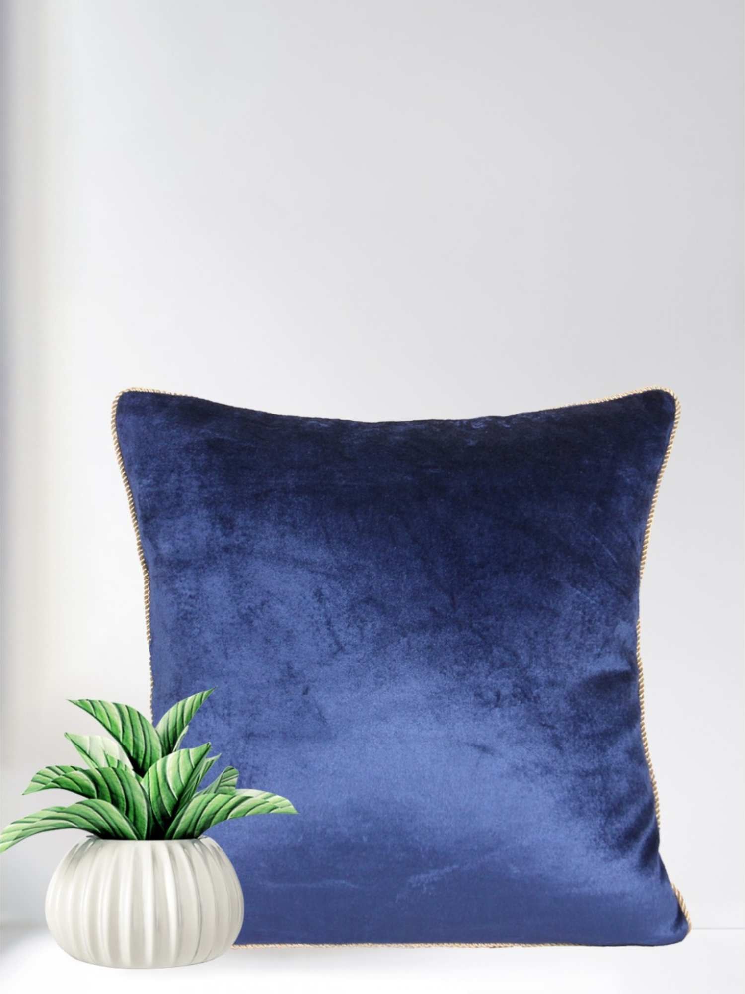 Sapphire Bliss 16x16 Inch Blue Velvet Cushion Cover
