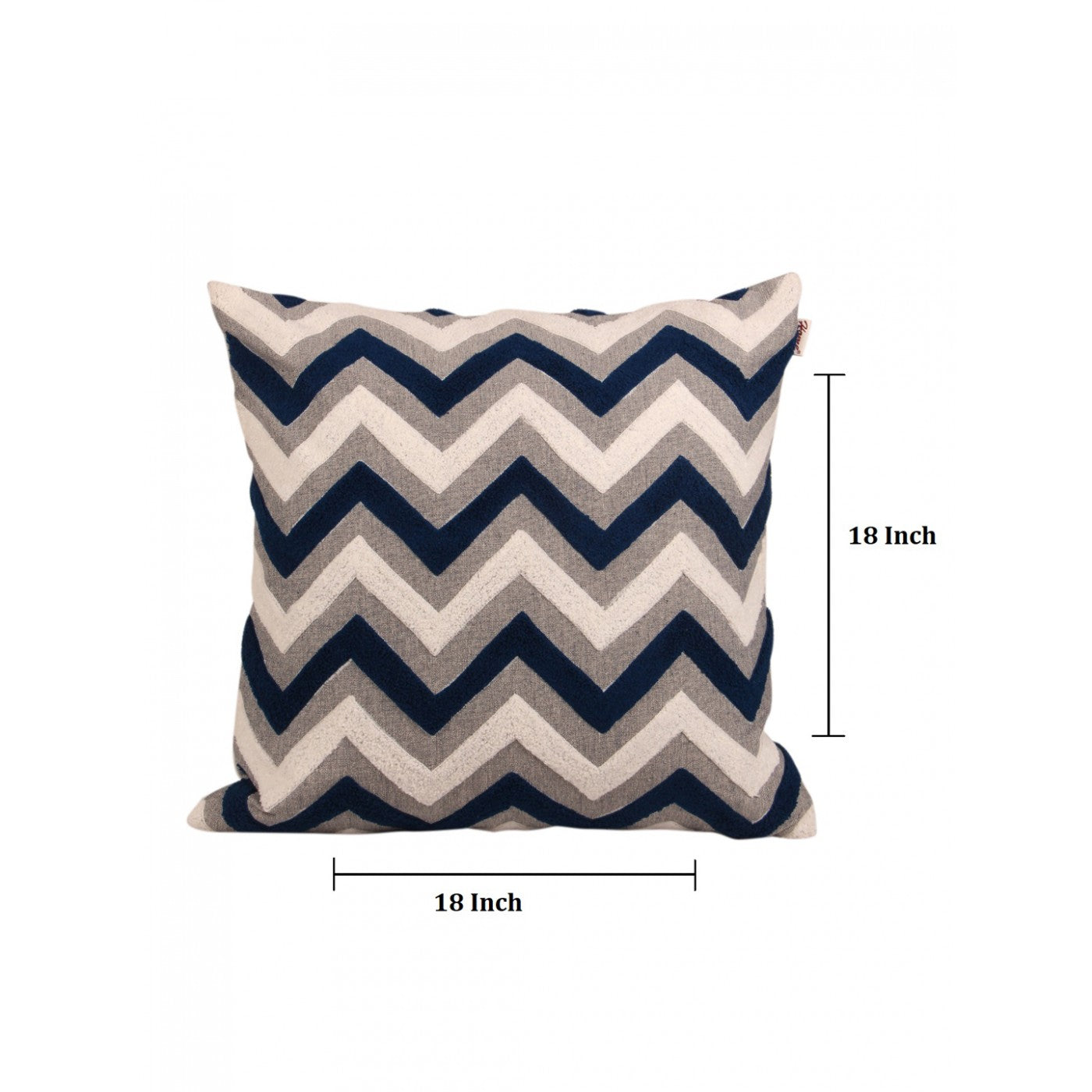 Cotton Chambray with Embroidery cushion cover 18x18 inch