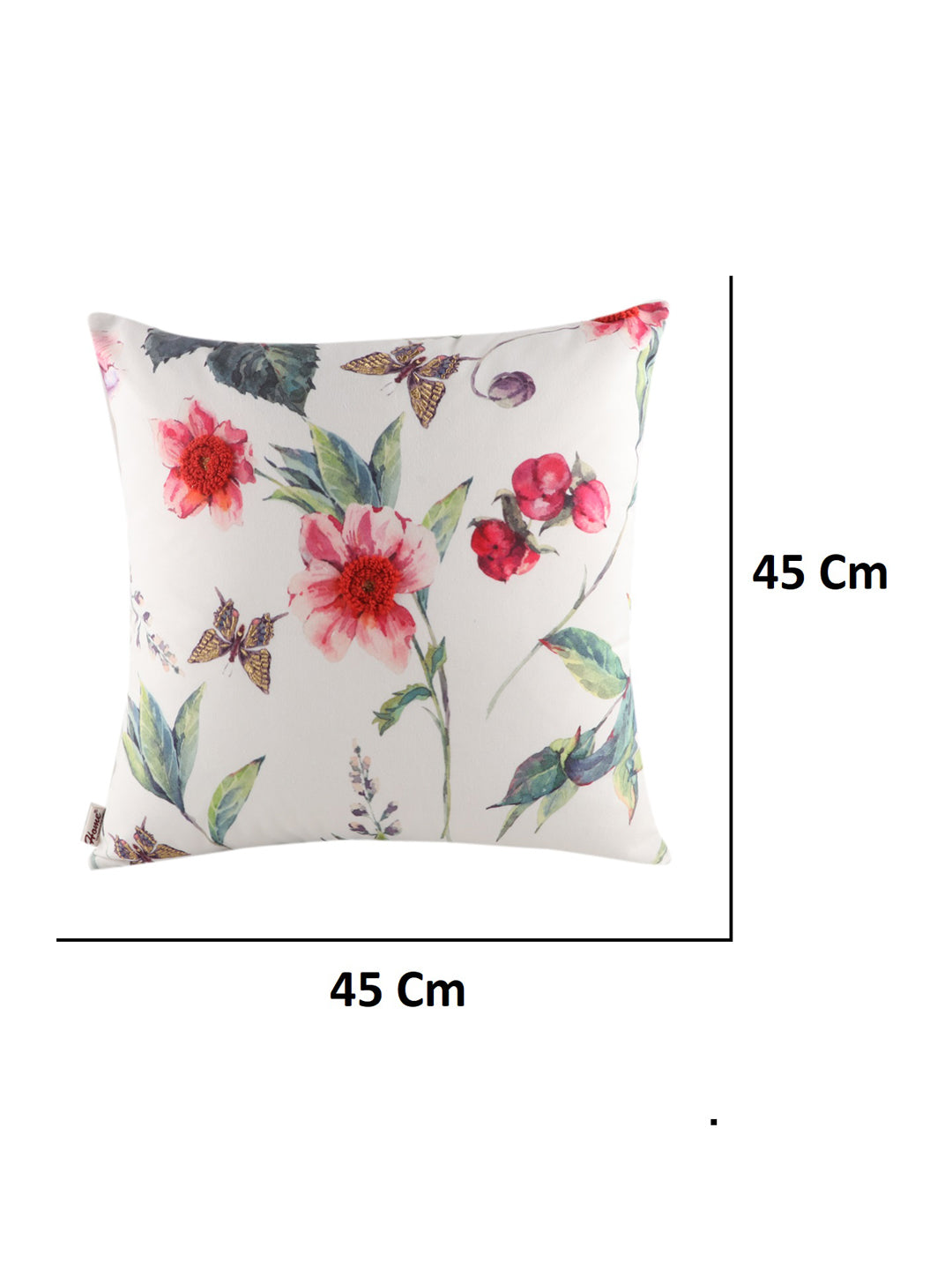 Floral Embroidered 18x18 Inch Cushion Cover - Pack of 1