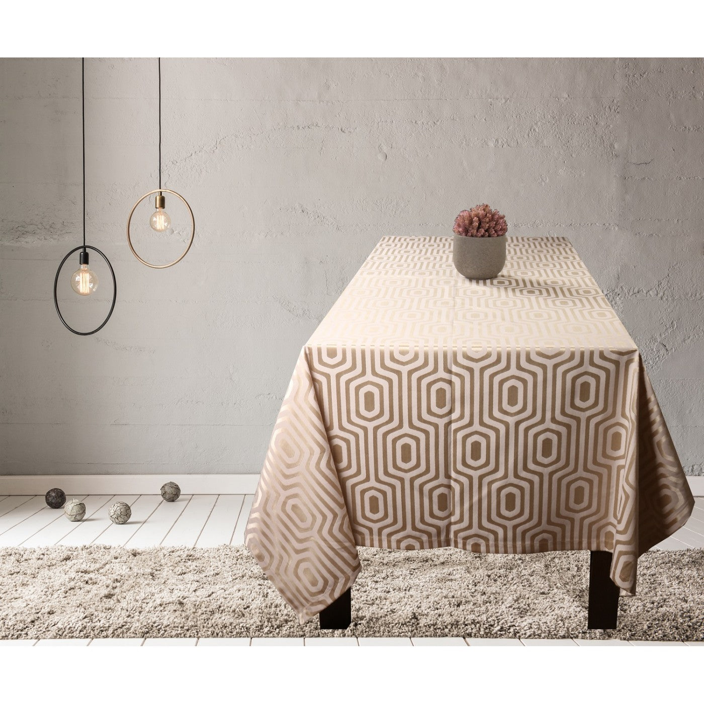 Hexa Elegance Jacquard Mastery for Dining Table Cover