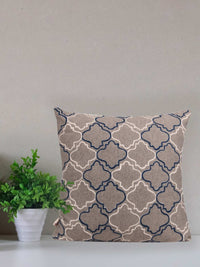 Timeless Threads 16x16 Inch Cotton Cushion Cover with Aari Embroidery