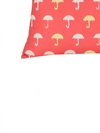 Digital Elegance Umbrella Embroidered Poly Duck Cushion Cover - 12x18 Inch