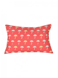 Digital Elegance Umbrella Embroidered Poly Duck Cushion Cover - 12x18 Inch