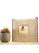 Silver Fiore Jacquard Double Bed Cover Set with Matching Pillow Covers