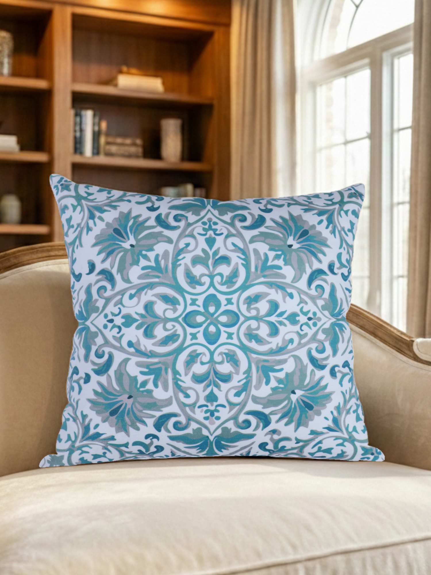 Velvet Printed Cushion Cover - 16x16 Inch