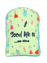Blue Window Printed Shape Cushion for Kids