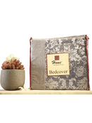 Blue Fiore Jacquard Double Bed Cover Set with Matching Pillow Covers