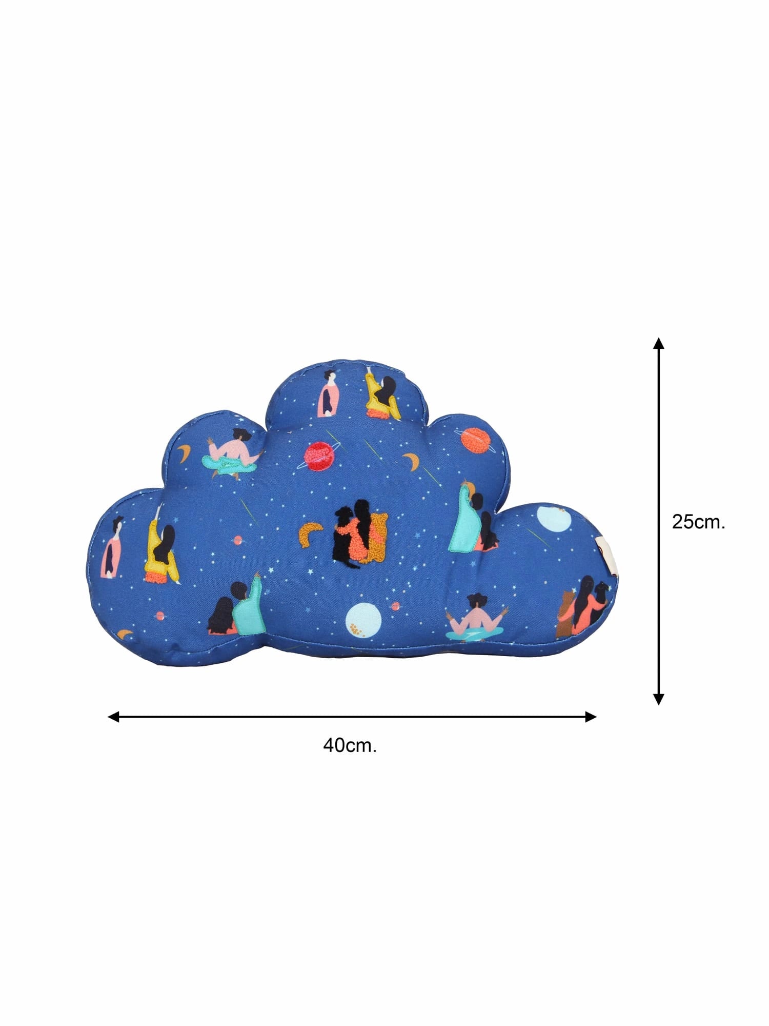 Blue Cloud Printed Shape Cushion for Kids