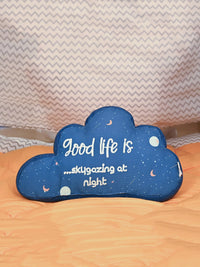 Blue Cloud Printed Shape Cushion for Kids