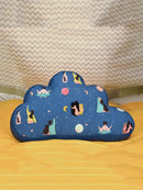 Blue Cloud Printed Shape Cushion for Kids