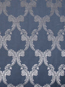 Blue Ogee Jacquard Bed Cover Set with 2 Pillow Covers