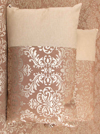 Brown Self Design Damask Bedcover With 2 Pillow Covers