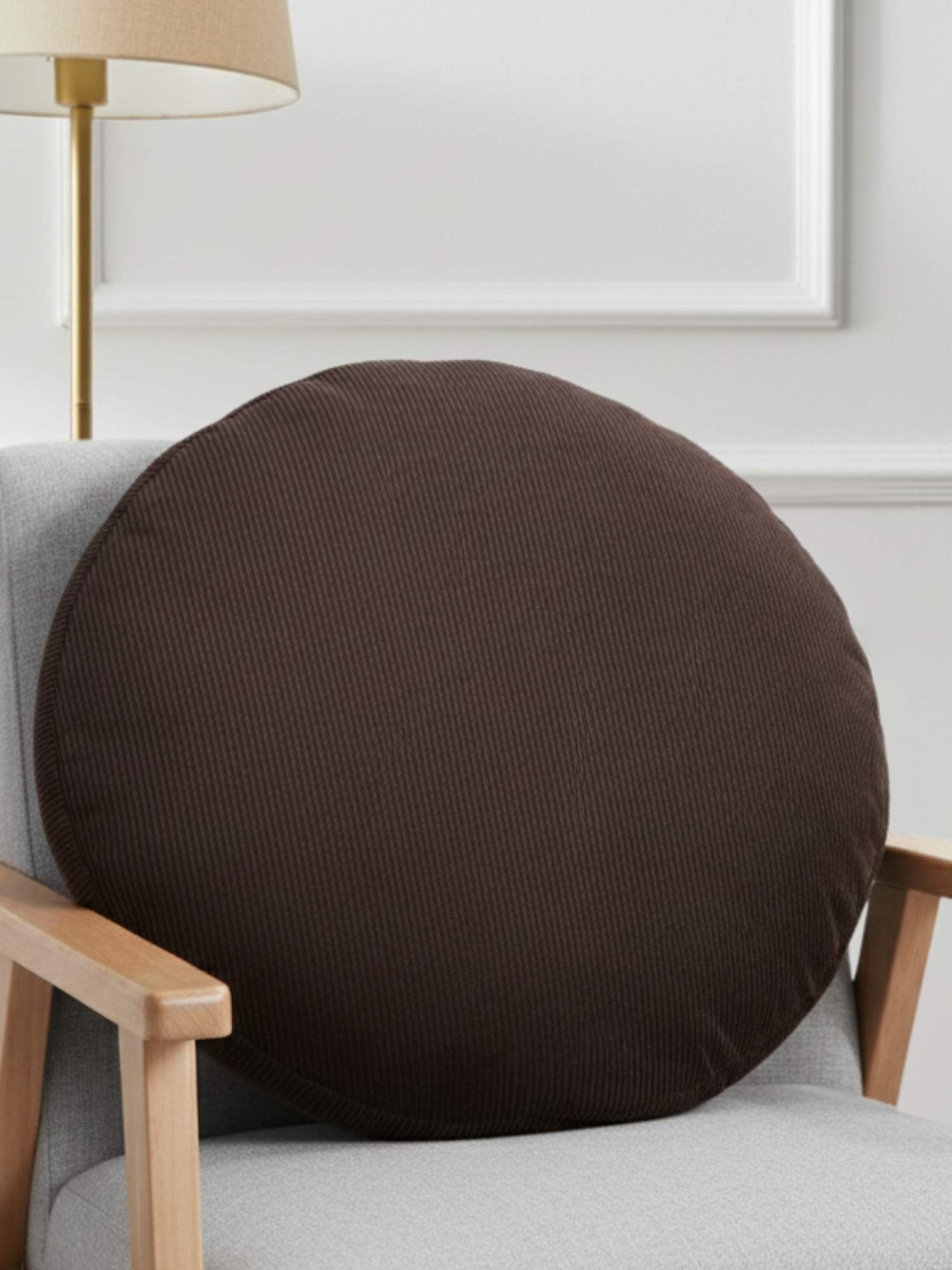 Round Shape Cushion | Brown Colour
