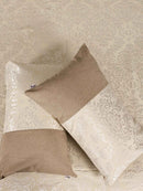 Cream Self Design Damask Bedcover With 2 Pillow Covers