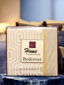 Cream Hexa Jacquard Bed Cover Set with Matching Pillow Covers