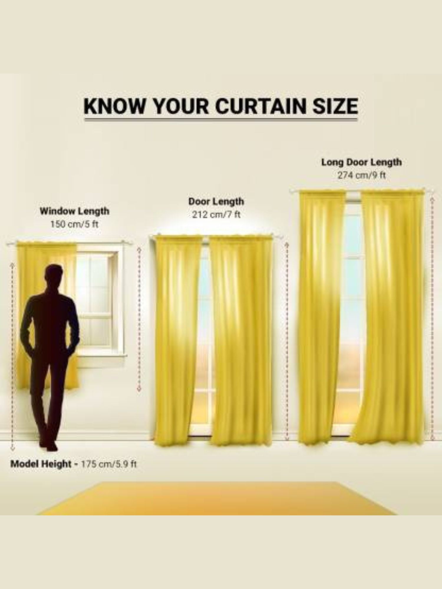 Golden Beige Self Design Tissue Shear Net Curtains