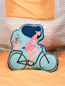 Cycle Printed Shape Cushion for Kids