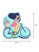 Cycle Printed Shape Cushion for Kids
